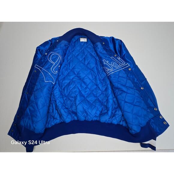 VTG Butwin Pilots Alaska Jacket Blue Satin Baseball Insulated Made USA Men's XL - Picture 4 of 8